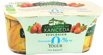 CASA GRANDE DE XANCEDA Ecológico, Yogur desnatado con fresa CASA GRANDE DE XANCEDA Ecológico, Yogur desnatado con fresa