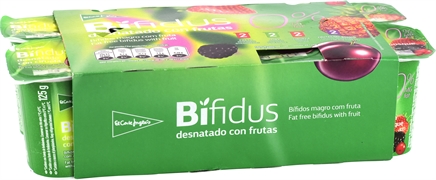 EL CORTE INGLÉS Bifidus desnatado con fresa EL CORTE INGLÉS Bifidus desnatado con fresa
