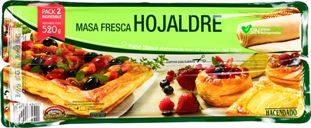 HACENDADO (MERCADONA) MASA FRESCA HOJALDRE HACENDADO (MERCADONA) MASA FRESCA HOJALDRE