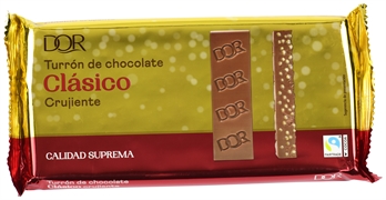 DOR (LIDL) TURRÓN DE CHOCOLATE CRUJIENTE CLÁSICO DOR (LIDL) TURRÓN DE CHOCOLATE CRUJIENTE CLÁSICO