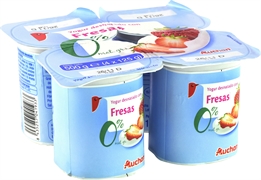AUCHAN (ALCAMPO) Yogur desnatado con fresas AUCHAN (ALCAMPO) Yogur desnatado con fresas