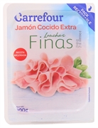 CARREFOUR FINAS LONCHAS, JAMÓN COCIDO EXTRA CARREFOUR FINAS LONCHAS, JAMÓN COCIDO EXTRA