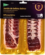 EL CORTE INGLÉS JAMÓN DE BELLOTA IBÉRICO. 50% RAZA IBÉRICA. CORTADO A CUCHILLO.