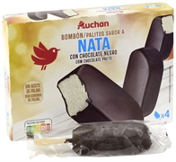 AUCHAN (ALCAMPO) BOMBÓN NATA CON CHOCOLATE NEGRO
