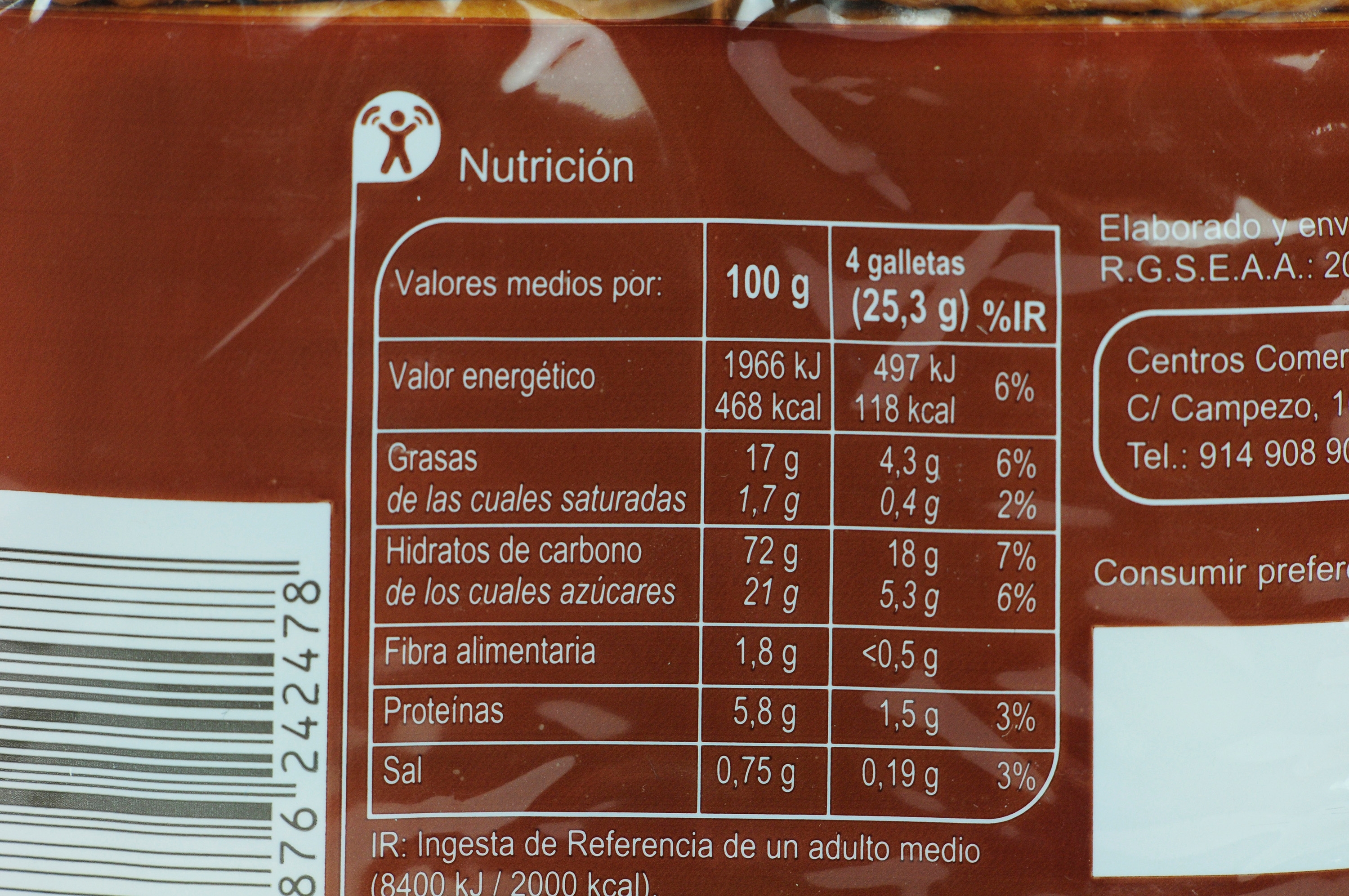 CARREFOUR GALLETAS MARÍA DORADA.