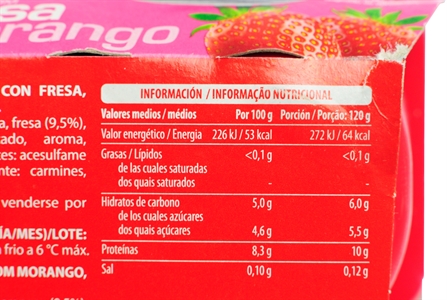 HACENDADO (MERCADONA) PROTEÍNAS SABOR FRESA 0% MG.