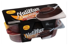 REINA Natillas de chocolate con bizcocho.