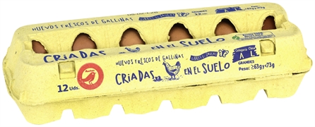 AUCHAN (ALCAMPO) HUEVOS FRESCOS DE GALLINAS CRIADAS EN EL SUELO