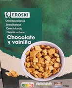 EROSKI CEREALES RELLENOS CHOCOLATE Y VAINILLA