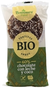 BONNATURA ORGANIC TORTITA DE ARROZ CON CHOCOLATE CON LECHE Y COCO 60%