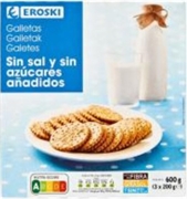 EROSKI Galletas sin sal y sin azúcares añadidos