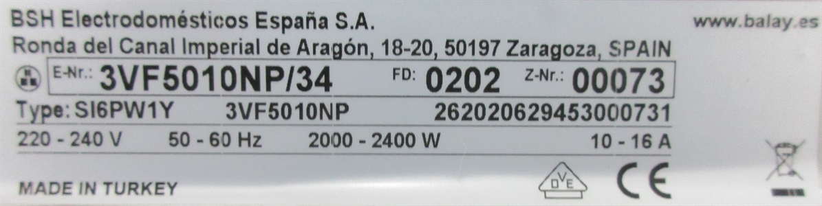 BALAY 3VF5010NP