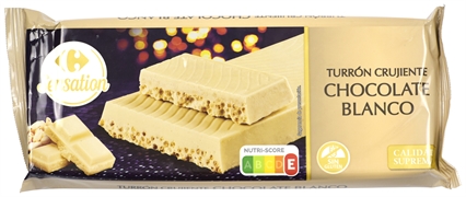 CARREFOUR SENSATION TURRÓN CRUJIENTE CHOCOLATE BLANCO