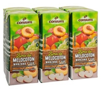 CONSUM ZUMO DE MELOCOTÓN, MANZANA Y UVA