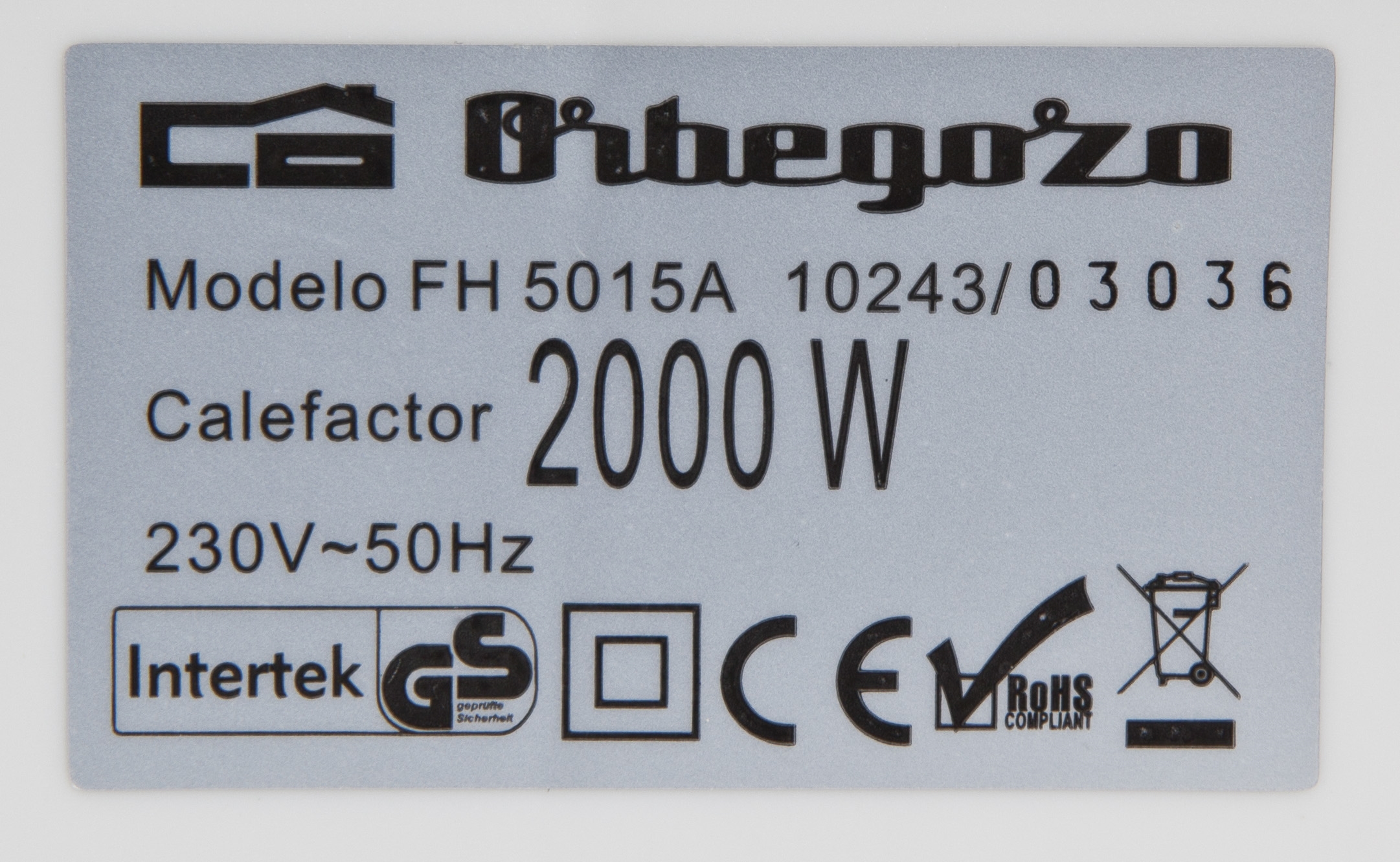ORBEGOZO FH-5015