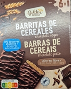 GOLDEN BRIDGE (ALDI) BARRITAS DE CEREALES CHOCOLATE NEGRO 0% AZÚCARES AÑADIDOS