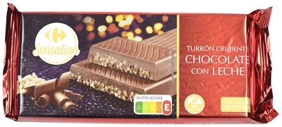 CARREFOUR SENSATION TURRÓN CRUJIENTE CHOCOLATE CON LECHE