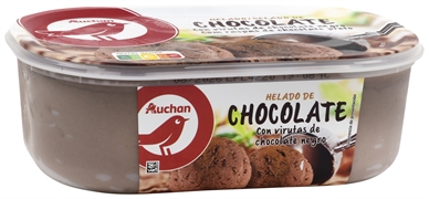 AUCHAN (ALCAMPO) TARRINA DE HELADO DE CHOCOLATE CON VIRUTAS DE CHOCOLATE