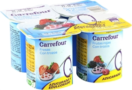 CARREFOUR Desnatado con trozos de fresa