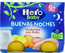 HERO BABY Buenas noches Verduritas con pollo