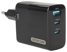 SITECOM Cargador 65W GaN con pantalla LED