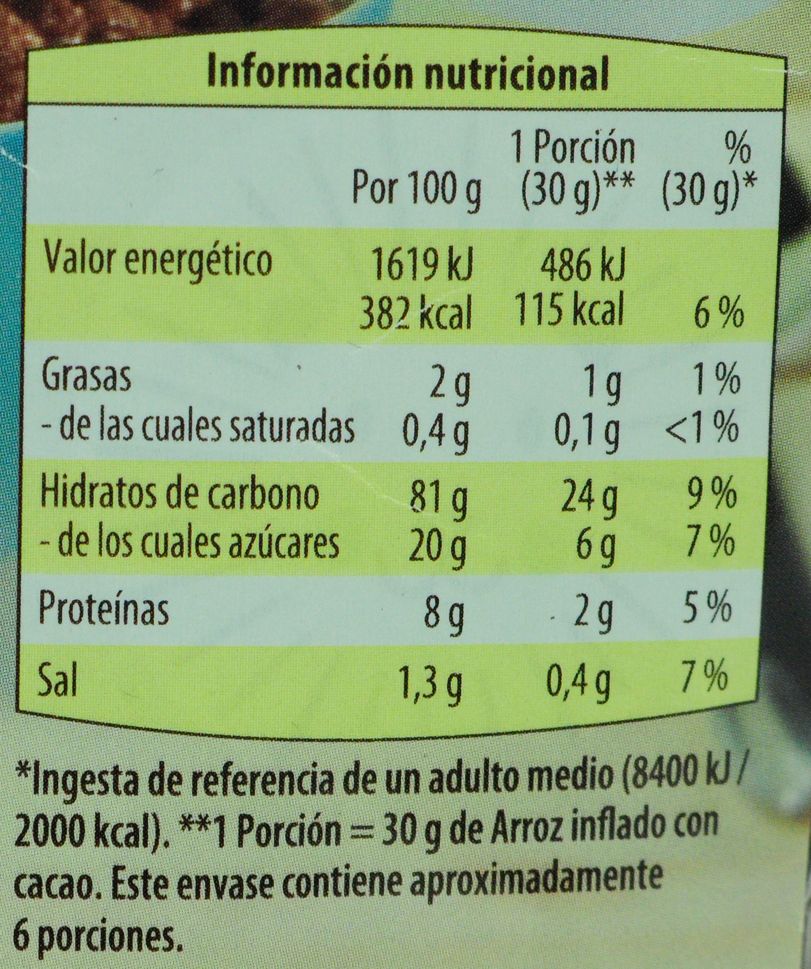 GUTBIO (ALDI) ARROZ INFLADO CON CACAO.