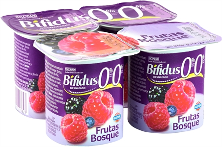 HACENDADO (MERCADONA) BIFIDUS DESNATADO CON FRUTAS DEL BOSQUE.