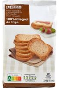 EROSKI Pan tostado 100% integral de trigo