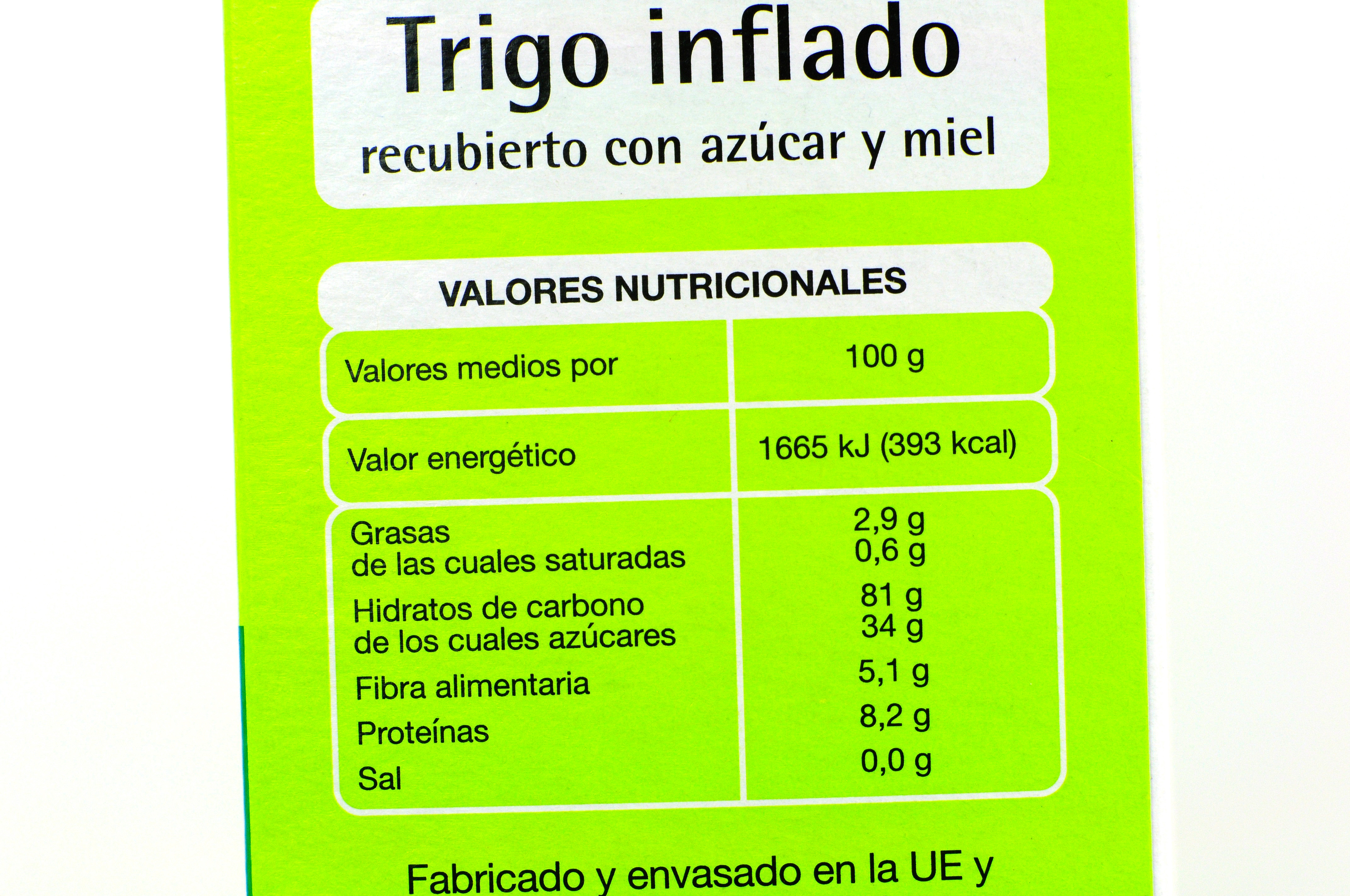 AUCHAN (ALCAMPO) TRIGO INFLADO CON MIEL.