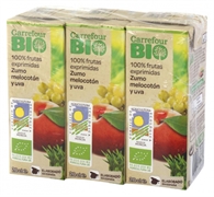 CARREFOUR BIO Zumo melocotón y uva