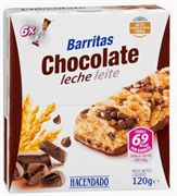 HACENDADO (MERCADONA) BARRITAS CHOCOLATE LECHE