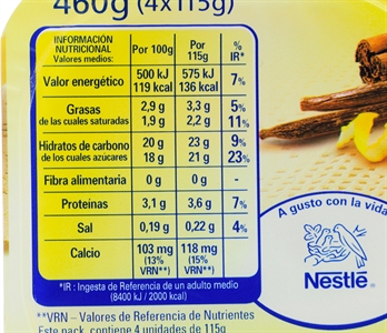 LA LECHERA (NESTLÉ) NATILLAS SABOR VAINILLA.