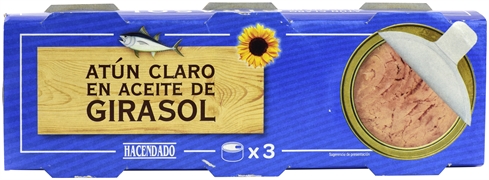HACENDADO (MERCADONA) ATÚN CLARO EN ACEITE DE GIRASOL