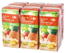 CARREFOUR CLASSIC PIÑA, MANZANA, UVA