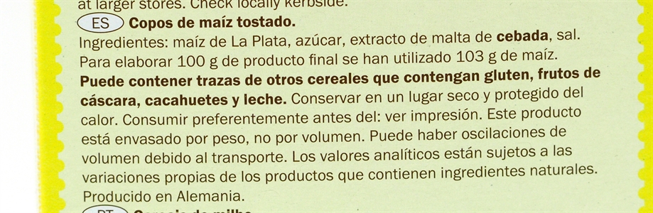 CROWNFIELD (LIDL) CORN FLAKES.