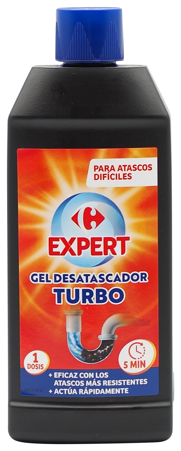 Destop Turbo Gel Desatascador Para Tuberías - Superconcentrado De 500ml (Pack 2 Usos) Sin Olor A Amoniaco